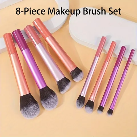 Professionele Make-up Borstel Set Synthetische Vezels Aluminium Buis Lang Handvat Regenboog Gradiënt Foundation Poeder Kwast