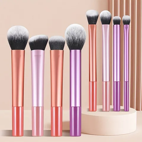 Professionele Make-up Borstel Set Synthetische Vezels Aluminium Buis Lang Handvat Regenboog Gradiënt Foundation Poeder Kwast