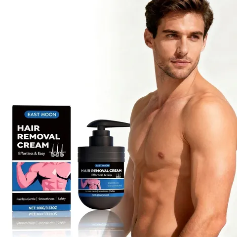 East Moon Crema Depilatoria Uomo Indolore Delicata per Pelli Sensibili Pelle Liscia Cura del Corpo Crema Detergente