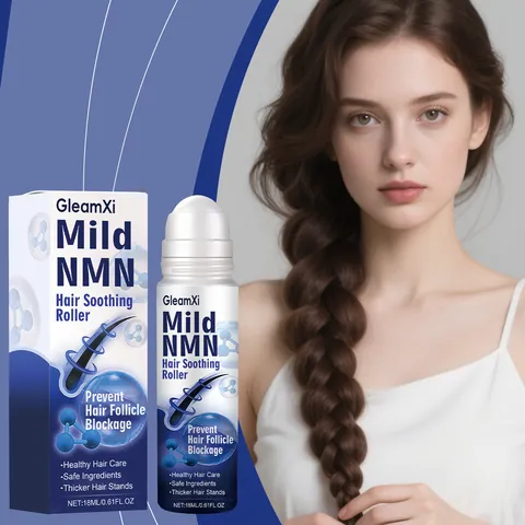 GleamXi Mild NMN Hair Soothing Roller Essence Scalp Care Moisturizing Hair Growth Support Portable Daily Hair Care Serum
