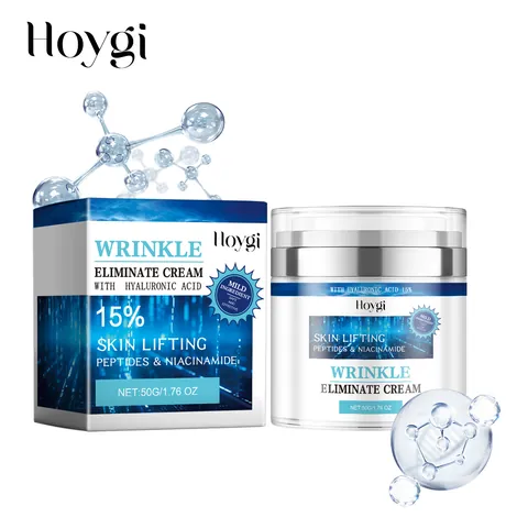 Hoygi Crème Hydratante Visage Élimination des Rides Lifting Acide Hyaluronique Peptides Niacinamide Raffermissant