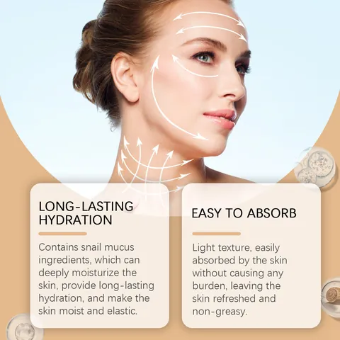 HOYGI Crème Visage au Collagène d'Escargot Raffermissante et Liftante Hydratation Intense Soin Illuminateur