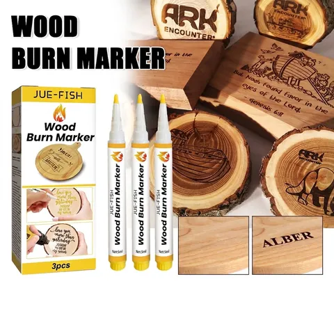 Jue-Fish Holzbrand Markierungsstift Set 3 Stk Scorch Stift für DIY Holzmalerei Bastelprojekte Wärmeempfindlicher Holzbrenner Marker