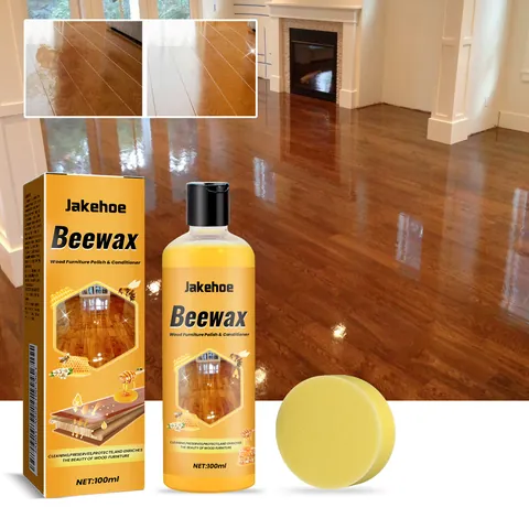 Jakehoe Wood Floor Beewax Cleaner 100ml With Sponge Household Furniture Polishing Maintenance Wax Protection Shine