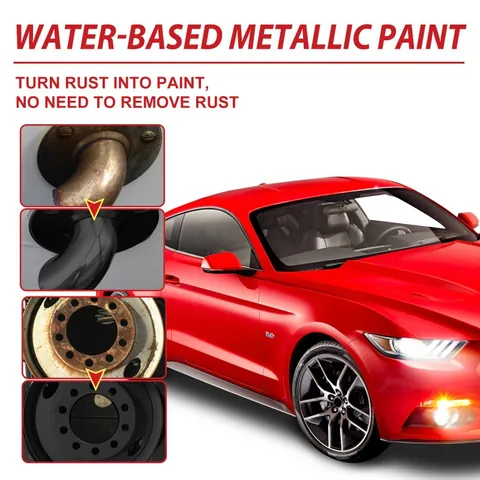 Water Based Metal Rust Converter Primer Black Metallic Paint For Radiator Car Wheel Pipe Renovation Protection With Brush