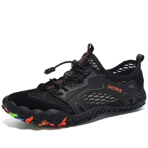 Men's Outdoor Wading Shoes Mesh Breathable Quick-Dry Water Shoes Hiking Beach Sports Non-Slip Sneakers Fashion Hollow Casual Footwear