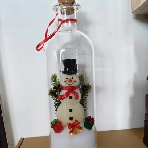 Christmas Tree Message in a Bottle Tabletop Decoration Plastic Miniature Santa Claus Snowman Festive Desktop Ornament