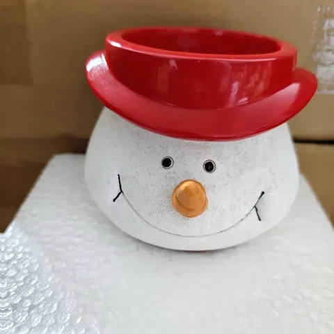 Christmas Snowman Resin Pen Holder Desktop Storage Box Creative Cartoon Flower Pot Home Office Decoration Snowman Planter Gift