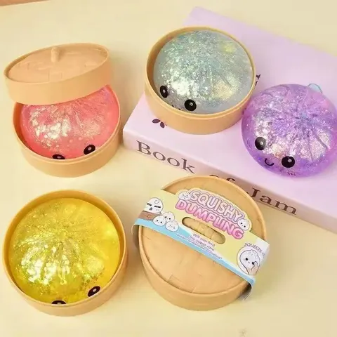 Simulation Food Squishy Bun Stress Relief Toy With Mini Steamer Soft Slow Rebound Sensory Squeeze Toy For Adults Kids Gift
