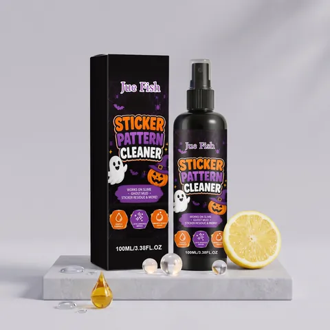 Halloween Sticker Pattern Cleaning Spray Adhesive Residue Remover No Trace Gentle Formula Multipurpose Glass Cleaner