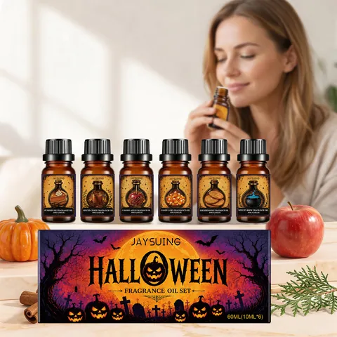 JAYSUING Colección Aceite Esencial Halloween Pay de Calabaza Sidra Especiada Fragancia Hogar Aromaterapia Aromas Festivos Regalo