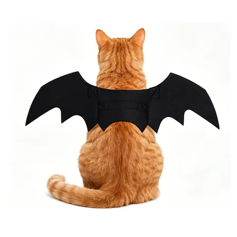 Disfraz de Alas de Murciélago de Halloween para Mascotas Gatos Y Perros Pequeños Alas de Murciélago 3D Negras Decoración de Fiesta