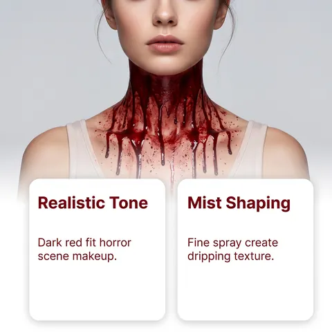 Halloween Fake Blood Spray Realistic Blood Plasma Vampire Zombie Special Effects Makeup Prop Easy Washable Dark Red Blood Spray