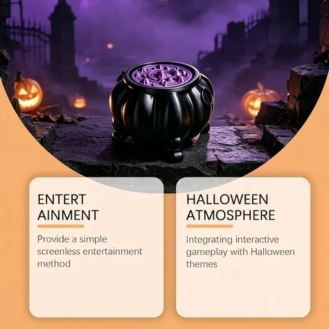 Halloween Witch Soup Cauldron Fidget Toy 3D Printed Stress Relief Interactive Cauldron Ornament For Holiday Party Decoration
