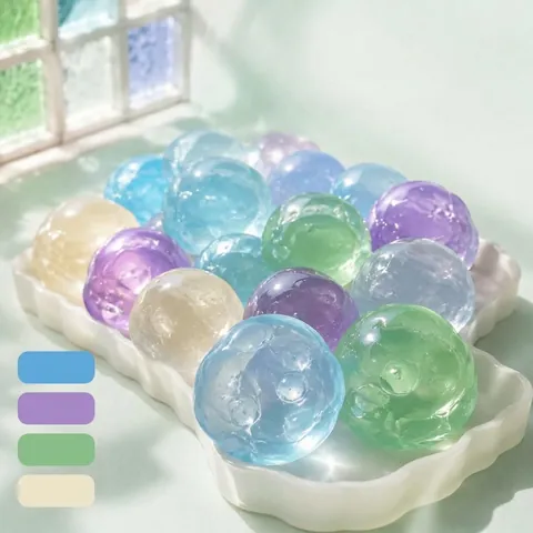 Hochtransparente Langsam Rebound Kokosöl Textur Squishy Stressabbau Spielzeug Klar Heilung Weich Squeeze Ball Für Büro Alltag Spaß