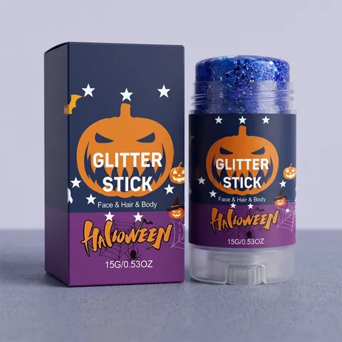 Halloween Bastoncino di Glitter Blu per Viso Capelli Corpo Trucco Scintillante Pasta di Glitter a Lunga Durata per Decorazione di Feste Cosplay Festival