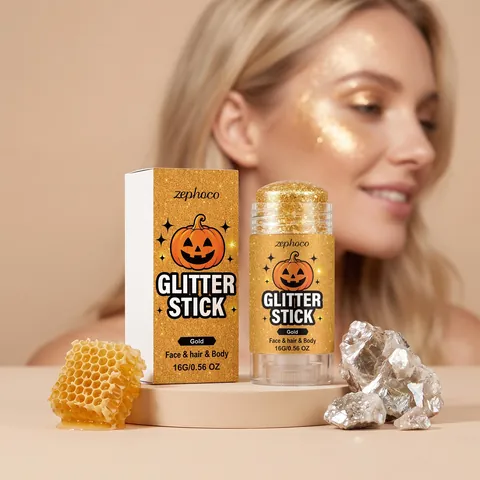 zephoco Χρυσό Glitter Stick για το Halloween Πρόσωπο Σώμα Μαλλιά Μακιγιάζ Λεία Εφαρμογή Χρυσό Stick Ζωγραφικής για Πάρτι Φεστιβάλ