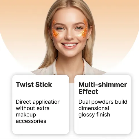 Stick Glitter Arancione per Halloween 15g Multi-Shimmer Viso Capelli Corpo Illuminante in Crema per Trucco da Festa