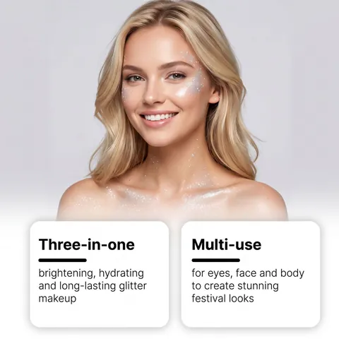 Gel de Peinture Visage et Corps Blanc Argenté pour Halloween Maquillage Pailleté Nacré pour Fête Festival Costumes Cosmétique