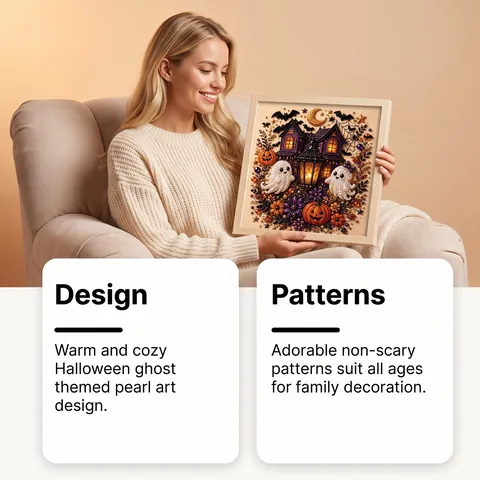 Halloween Ghost Castle DIY Diamond Painting Kit With Wood Frame Acrylic Rhinestone Mosaic Art Wall Decor Gift