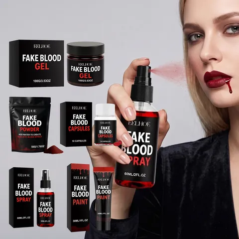 Halloween Realistisch Nepbloed Spray Gel Poeder Capsules Voor SFX Make-up Horror Podium Kostuum Feest Rekwisieten Rood