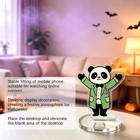 Supporto per Telefono Panda di Halloween Ornamento da Scrivania Simpatico Cartone Animato Zucca Fantasma Vampiro Decorazione Desktop