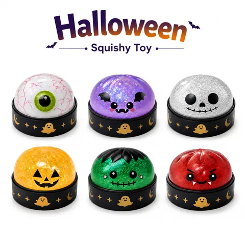 Halloween Squishy Stressabbau Spielzeug Weich Langsamer Rückprall Kürbis Fledermaus Skelett Frankenstein Teufel Augapfel Spielzeug