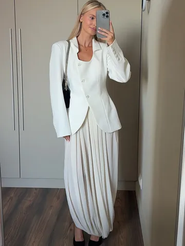 Vrouwen Tulpen Geplisseerde Rok met Split Gedrapeerde Hoge Taille Elastische Maxirok Effen Kleur Casual Streetwear Vakantie Mode