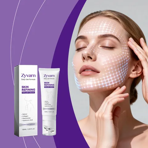 Zyvarn Skin Refining Roller Face Cream With Retinol Collagen Niacinamide Hyaluronic Acid Moisturizing Firming Anti-Wrinkle Skincare Cream