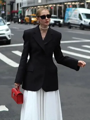 Blazer da Donna Slim Fit Primavera Scollo a V Vita Stretta Giacca Snellente High-End Ins Commuter Blazer a Maniche Lunghe Ufficio