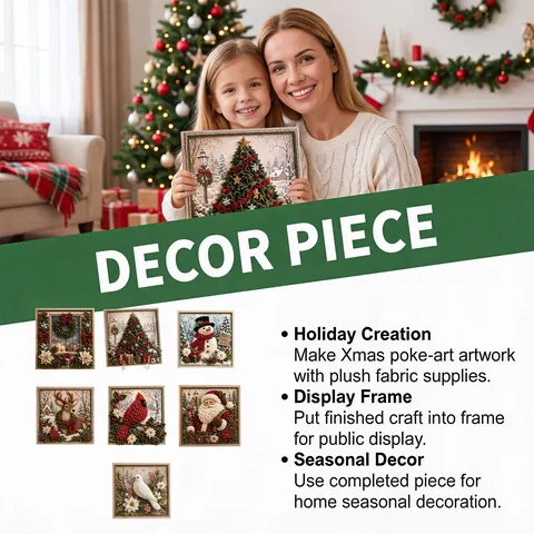 Christmas Flocking Cloth Poke Art Kit DIY 3D Handmade Wall Hanging Ornament For Holiday Home Decor Arts And Crafts Gift