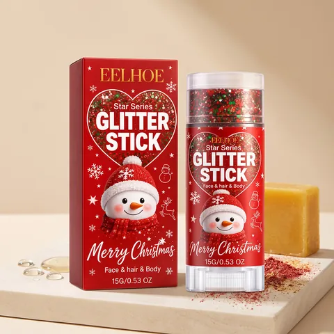 Stick di Brillantini Natalizi per Viso Capelli Corpo Crema Luccicante per Trucco Festa Festiva Evidenziatore Perlato Colorato