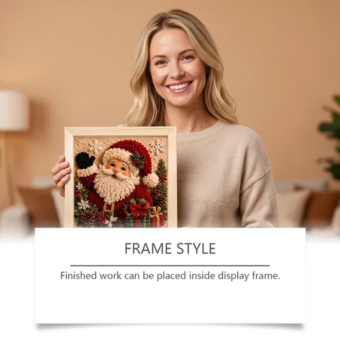 3D Christmas Punch Needle Embroidery DIY Painting Flannel Material Festive Atmosphere Wall Art Ornament For Home Decoration