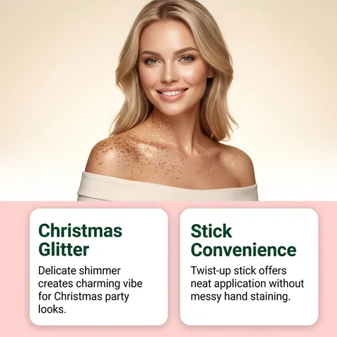 Stick di Glitter per il Corpo Natalizio 15g Scintillante Viso Capelli Corpo Crema Glitter Trucco per Feste Donna