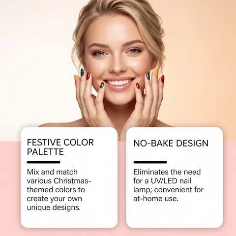 Nymixa Christmas Nail Polish Pen Set Multicolor Water Based Quick Dry Portable DIY Nail Art Pens For Women Holiday Gift