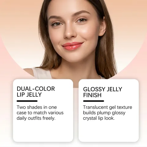 Zephoco Natale Bicolore Lip Jelly Idratante Lucido Lucidalabbra Rosso Rosa Rosso Arancio Trucco Quotidiano Cura delle Labbra