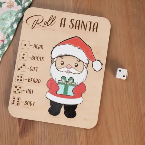 Tablero de Juego Educativo de Madera de Navidad Tablero de Juego Roll A Santa Reindeer Con Dados Para Regalo Niños