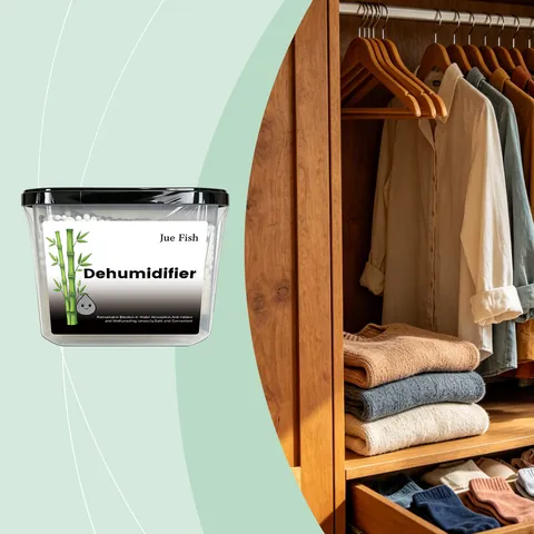Jue Fish Home Dehumidifier Box For Wardrobe Closet Plastic Moisture Absorber Calcium Chloride Desiccant Mold Proof Box