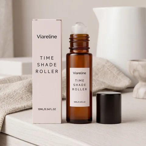 Viareline Face Essential Oil Roller Moisturizing Lightweight Texture Facial Skin Care Oil With Glass Bottle Pink Box
