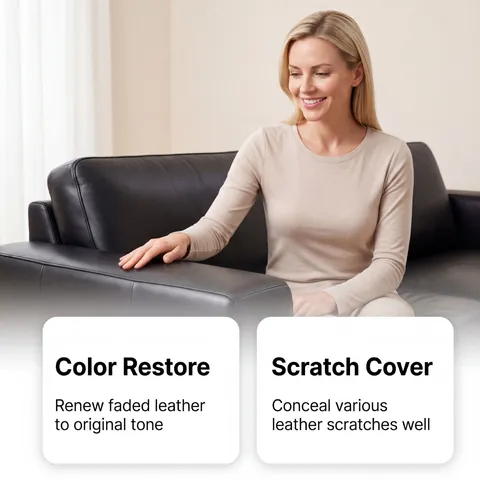 Brunizo Leather Repair Cream Black For Furniture Sofa Bags Shoes Leather Care Agent Restore Color Fill Cracks Agent