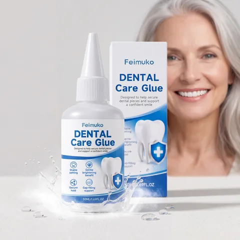 Feimuko Dental Care Glue Secure Denture Adhesive for Confidence Smile Oral Care Gel Gap Filling Support
