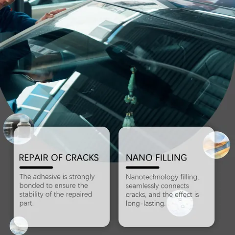 RayHong Car Windshield Crack Repair Kit Nano Fluid Glass Filling Tool With Curing Film Blade For Clear Vision Protection