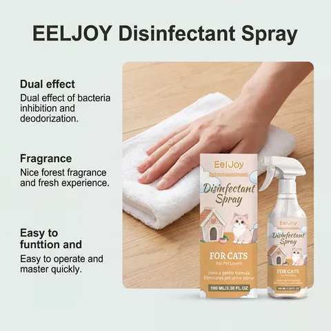 EELJOY Pet Cleaning Spray For Cats Indoor Home Deodorizing Disinfectant Spray For Pet Bedding Odor Eliminator Mild Formula