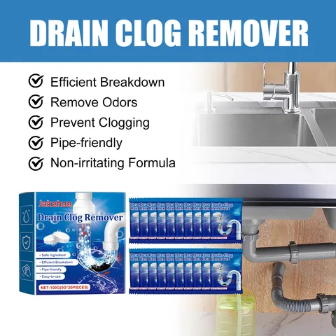 Jakehoe Drain Clog Remover Effervescent Tablets Pipe Dredging Agent For Toilet Kitchen Bathroom Sewer Cleaning Maintenance