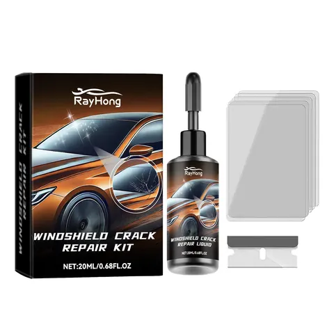 RayHong Car Windshield Crack Repair Kit Nano Fluid Glass Filling Tool With Curing Film Blade For Clear Vision Protection