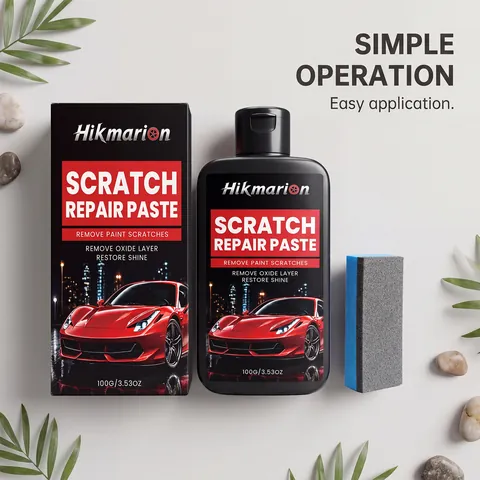 Hikmarion Car Scratch Repair Paste Professional Paint Care Maintenance Polish Cream Gloss Restoration Kit With Sponge