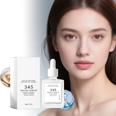 Relief Serum Face Moisturizing Soothing Essence with Ceramide Panthenol Tea Tree Leaf Water for Sensitive Skin Daily Skin Care