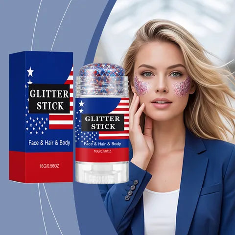 Stick Trucco Brillantini Viso Corpo Stick Paillettes Cremoso per Festa Giorno Indipendenza Palcoscenico Colore Capelli