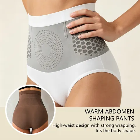 Gaine Amincissante Femme Taille Haute Ventre Plat Sans Couture Nylon Élasthanne Remonte-fesses Réchauffement Abdominal