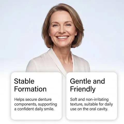 Feimuko Dental Care Glue Secure Denture Adhesive for Confidence Smile Oral Care Gel Gap Filling Support
